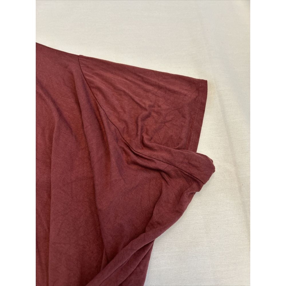 Before You Maroon Grace Blouse Top 100% Cotton Lagenlook Women's Size Medium - Picture 4 of 9